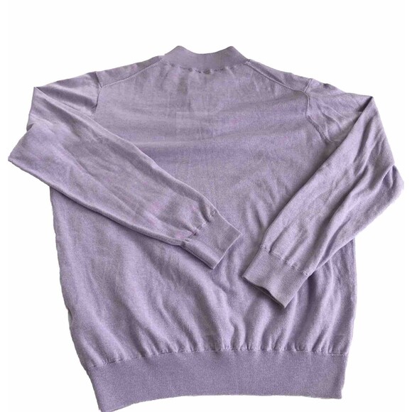 Peter Millar Crown Crest Cotton Silk British Lavender 1/4 Zip Sweater NWOT - Picture 5 of 9